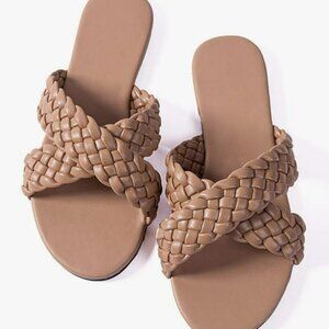 Tan Braided Sandals - Size 7.5